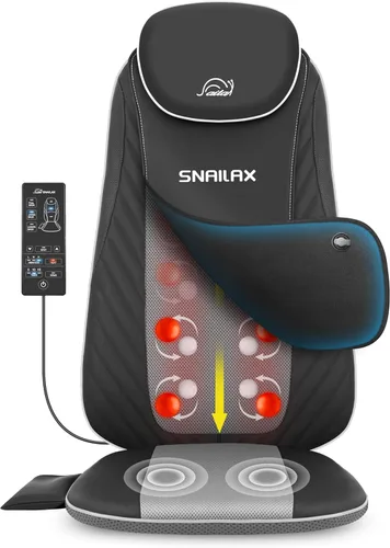 Miniatura 10 de Snailax - Masajeador de espalda con calor, regalos para hombres, mujeres, silla de masaje eléctrica de tejido profundo para todo el cuerpo