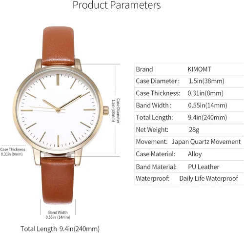 Miniatura 6 de KIMOMT - Reloj de pulsera de cuarzo de lujo para mujer, resistente al agua, creativo, para mujer y niña, para mujer