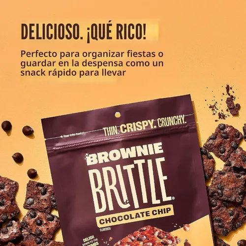 Miniatura 4 de Brownie Brittle - Galletas con virutas de chocolate, marrón, 1 onza, paquete de 20