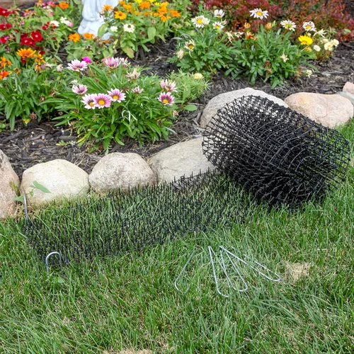 Miniatura 4 de Tapix - Alfombrilla para gatos con picos (8 pies), tiras disuasorias para gatos para jardín, patio y muebles, interior y exterior, 6 grapas incluidas