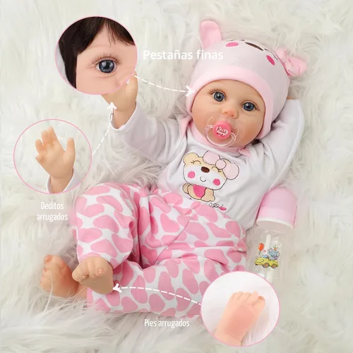 Miniatura 3 de Kdudgso Muñecas de bebé Reborn para niña de 22 pulgadas, muñeca de bebé de silicona realista, muñecas de bebé de la vida real hechas a mano, cuerpo