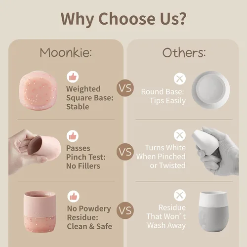 Miniatura 6 de Moonkie Tazas de silicona para bebés de 4 meses en adelante Pequeñas tazas de entrenamiento abiertas para bebés con confeti espolvoreado
