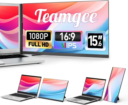 Miniatura 8 de Teamgee Extensor de pantalla para portátil de 14 pulgadas, FHD 1080P IPS triple monitor portátil para portátil de 13 a 17 pulgadas (diagonal)