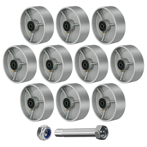 Miniatura 17 de Ruedas industriales de 3" x 2", rueda de hierro fundido de acero – Rueda de servicio pesado – Capacidad de 800 libras cada una, rodamiento