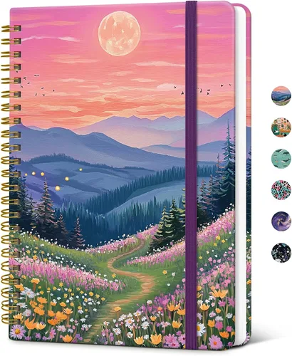 Miniatura 19 de Taja Cuaderno de Diario en Espiral con Líneas para Mujeres, A5 Lindo Cuaderno de Tapa Dura con Rayas Universitarias para Trabajo y Toma de Notas