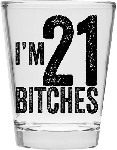 Miniatura 8 de I 'm 21 perras Shot vidrio – 21st Regalo De Cumpleaños – Celebrate Turning Veinte Uno Soy 21 Perras