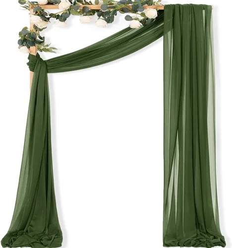 Miniatura 19 de MLMC 1 panel de tela para arco de boda azul bebé, 29 x 20 pies, cortinas de gasa extralargas transparentes de 6.6 yardas, paneles de cortinas