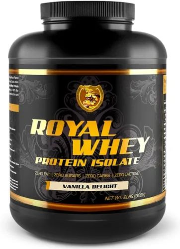 RSN Royal - Proteína en polvo 100% aislada | 0.95 oz de proteína aislada | 0 azúcar | 0.04 oz de carbohidratos | 5 libras | 76 porciones | Delicia