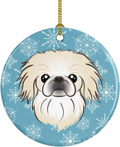 Miniatura 13 de Caroline's Treasures Adorno de cerámica con diseño de copo de nieve para colgar en el árbol de Navidad, para el hogar, Navidad, fiestas, regalo, 3