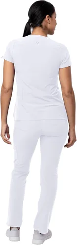 Miniatura 2 de Adar - Uniforme tipo filipina, con camisa de cuello en V y pantalones con bolsillos tipo cargo, para mujer
