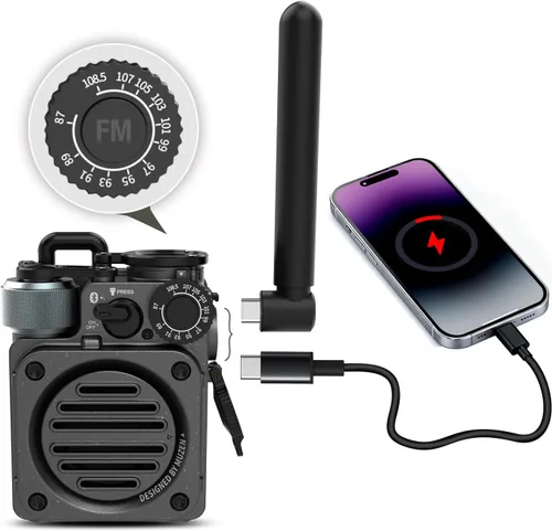 Miniatura 9 de Muzen Cyber Cube - Altavoz Bluetooth, Bluetooth 5.0, altavoz portátil con Fidget Spinner, sonido nítido con luz LED RGB, altavoz inalámbrico