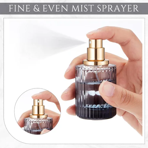 Miniatura 3 de Teenyyou 12 botellas de perfume de vidrio vacías de 30/50/3.4 fl oz a granel para fabricantes de perfumes, botellas de colonia atomizadoras Negro