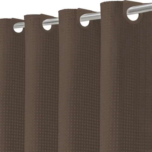 Miniatura 19 de Inhousolu - Cortina de ducha de tejido gofre sin gancho con forro de tela extraíble a presión para baño, dobladillo pesado resistente de 230 GSM