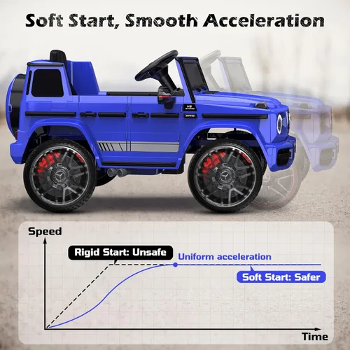 Miniatura 5 de ANPABO Auto de pasajeros con licencia Mercedes-Benz G63 para niños, coche de 12 V para montar con control remoto para padres, faros LED, reproductor