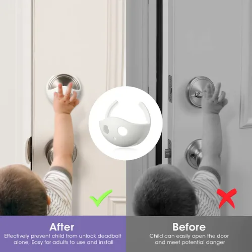 Miniatura 5 de Magicfour Cerradura de cerrojo a prueba de niños, paquete de 2 cerraduras de seguridad para puerta para niños, cerrojo de seguridad