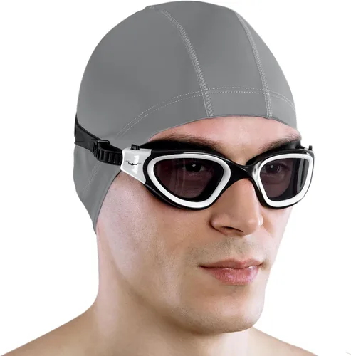 Miniatura 12 de AqtivAqua DX - Gafas de natación con visión amplia para adultos, hombres y mujeres, antiempañamiento y sin fugas Gafas blancas + funda negra