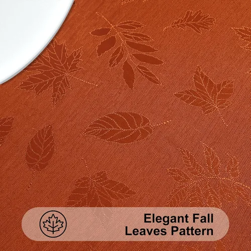 Miniatura 3 de Smiry Mantel rectangular de damasco impermeable de 60 x 102 pulgadas, patrón de hojas, manteles de tela jacquard para fiestas y cenas de vacaciones
