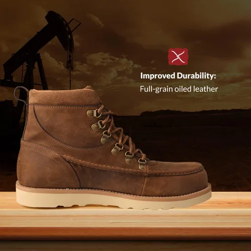 Miniatura 2 de Twisted X Men's 6" Waterproof Wedge Sole Boot - Moc Toe Work Boots Handcrafted with oiled-leather, Air-mesh Lining, Breathable Interior Lining