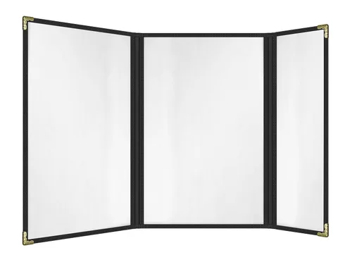 Miniatura 40 de Goodsmart - Fundas para menú de restaurante, paquete de 25 unidades, color negro, 2 vistas, soportes para menú de carga superior, cubiertas