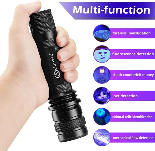 Miniatura 4 de Linterna de luz UV uniforme P30D, UVLED de 365 nm de alta potencia, adecuada para mineral, jade, manchas de orina de mascotas, manchas, detección