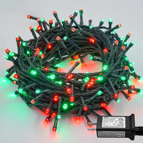 Miniatura 29 de YEGUO 200 luces LED de 66 pies para Navidad, exteriores, impermeables, cadena de luces blancas cálidas para interiores, 8 modos, cable verde, luz