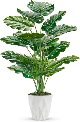 Miniatura 8 de Toopify 28" Paquete de 2 Plantas Artificiales Grandes Palmera Artificial en Maceta para Decoración de Interior y Exterior del Hogar y Oficina
