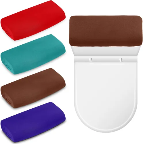 Miniatura 9 de Hoolerry 4 Piezas Cubierta de Tapa de Tanque de Inodoro Universal Cubierta Trasera de Tanque de Inodoro Suave y Absorbente de Repuesto con Parte