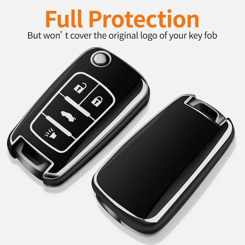 Miniatura 3 de Funda para llave de Chevrolet con llavero, carcasa protectora de TPU suave con protección completa compatible con Chevy Equinox Camaro Cruze Malibu