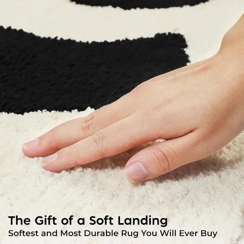 Miniatura 3 de Alfombra de baño Half Moon de 52.5 x 20.5 pulgadas, antideslizante, absorbente de agua, con diseño bohemio de brujería de fase lunar, color negro