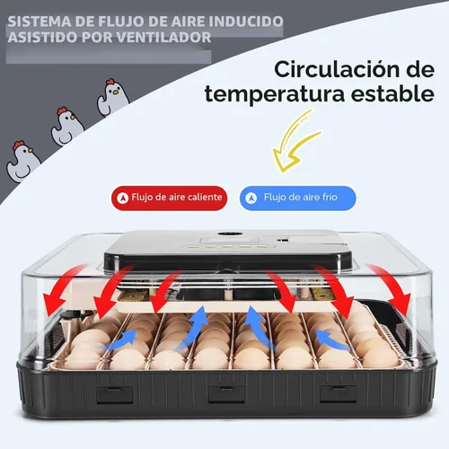 Miniatura 2 de Sailnovo Incubadora de 56 huevos para incubar huevos con giro automático de huevos y humidificación automática, control de temperatura, ovoscopio