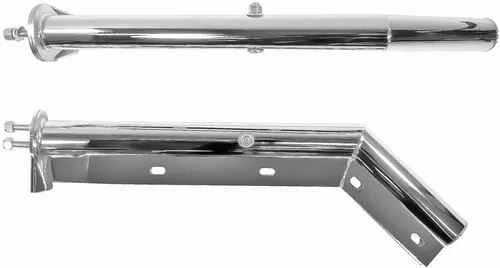 Miniatura 7 de Mytee Products Juego de soportes de suspensión de lodo con resorte en ángulo cromado, 28 pulgadas de longitud, espaciado de pernos de 1-1/8