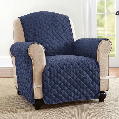 Miniatura 2 de Collections Etc - Funda protectora acolchada, reversible y resistente a derrames para muebles con lazos - Cubre el fondo del asiento, el respaldo