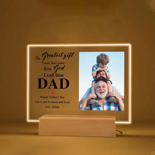 Miniatura 15 de Regalo especial de Navidad, lámpara de luz nocturna personalizada, fotos en placa acrílica, regalo para papá, mamá, regalo para familia, cumpleaños
