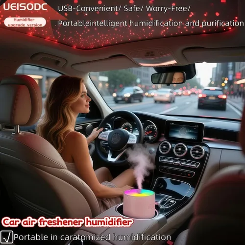 Miniatura 6 de UEISODC humidificador de dormitorio, humidificador USB de escritorio, ambientador de coche, alivia la piel apretada, tos, congestión nasal, alergias