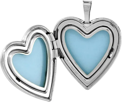 Miniatura 2 de Collar con medallón de plata de ley de 34 pulgadas para mujer con grabado floral de 40,6 a 20.0in