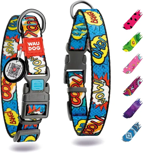Miniatura 14 de Collar de Nylon para Perros WAUDOG - Collar Ajustable para Perros Grandes, Pequeños y Medianos - Collares Separables para Cachorros de Razas Grandes