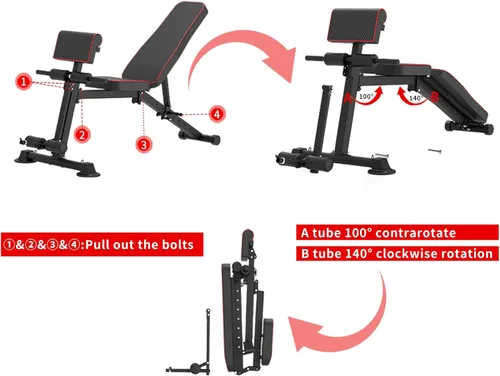 Miniatura 2 de Z ZHICHI Banco de pesas ajustable, bancos de entrenamiento de fuerza para entrenamiento de cuerpo completo, capacidad de 880 libras, juego de banco