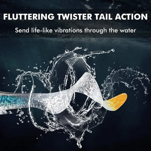 Miniatura 3 de GOTOUR Pre-Rigged Soft Fishing Lures with Weedless Hook, Lifelike Paddle Tail Swimbaits for Bass Fishing, Freshwater & Saltwater Fishing Bait