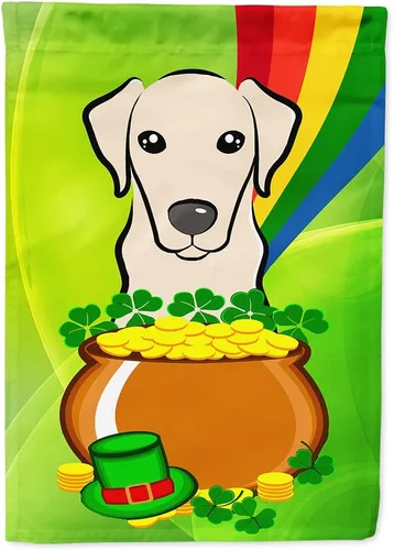 Miniatura 130 de Caroline's Treasures BB1963GF Bandera de Bulldog Inglés para el Día de San Patricio para el jardín, bandera decorativa para patio exterior, patio