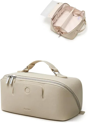 Miniatura 24 de EACHY Bolsa de Maquillaje de Viaje, Bolsas de Cosméticos de Gran Capacidad para Mujeres, Bolsa Portátil Impermeable que se Abre Plana, Bolsa de Aseo