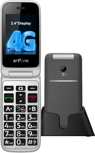 artfone G3 Pro Gris - Teléfono Celular 4G LTE para Personas Mayores | Teléfono Desbloqueado con Tapa y Botón SOS | Altavoz | Cámara | Base de Carga