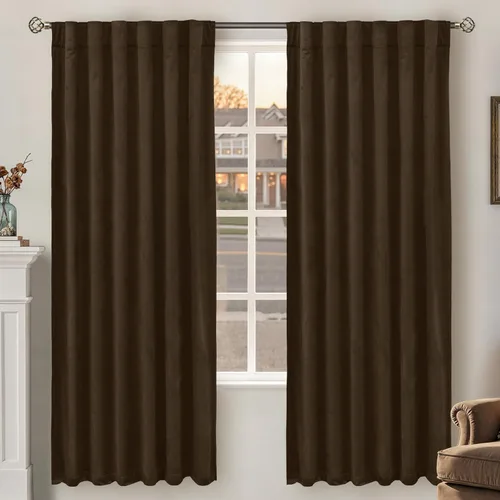 Miniatura 60 de BGment Cortinas de terciopelo rosa polvoriento, 2 paneles de 84 pulgadas, 2 paneles para sala de estar, aislamiento térmico de lujo, reducen