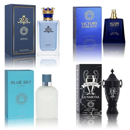 Miniatura 37 de Set de colonia para hombre, EDP, pack de 4 (3.4 oz / 100 mL), Amazing Code Gold, Verse Adonis Blue, AzuraAD, Invincible, Office Clean & Confident