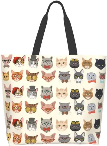 Miniatura 12 de Divertida bolsa de mano con tema de perro para mujer, lindo estampado de hueso de pata, reutilizable, para playa, compras, regalos casuales de viaje
