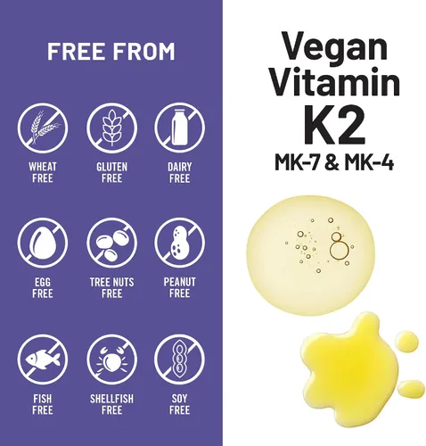 Miniatura 5 de NatureWise Suplemento de vitamina K2 de 600 mcg con MK-7 100mcg y MK-4 500mcg - Fórmula mejorada biodisponible - Complejo K para la salud ósea