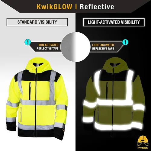 Miniatura 3 de KwikSafety - Charlotte, NC - Chaqueta de seguridad Softshell AGENT & GALAXY [Diseño Base y Edición Limitada] Clase 3 ANSI Testada OSHA Agente