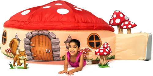 Miniatura 19 de AirFort - Fuerte inflable para niños, se construye en 30 segundos, tienda de campaña para jugar a partir de 3 años (pelota de playa azul)