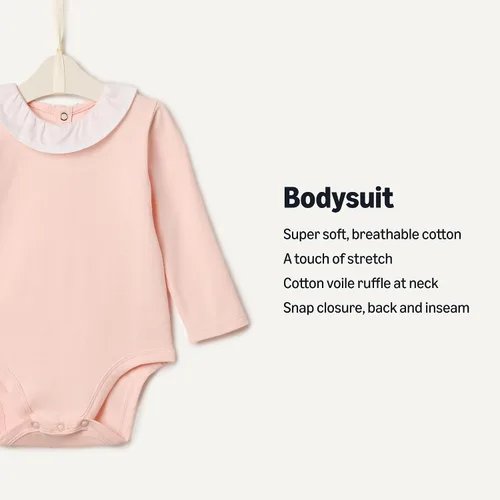 Miniatura 2 de Tienda Essentials x Sofia Grainge - Body de manga larga con cuello con volantes para bebé, 2