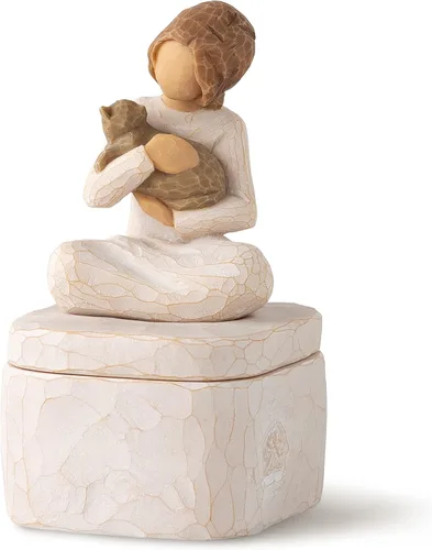 Willow Tree Bondad (niña) Caja de recuerdo, caja de recuerdo esculpida pintada a mano