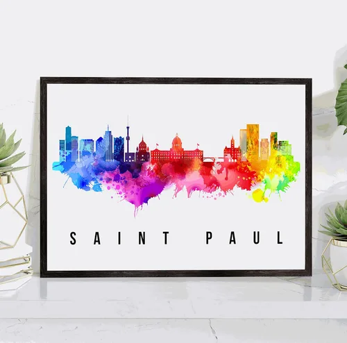 Miniatura 26 de Pera Print Rochester Skyline New York Póster, pintura de paisaje urbano de Nueva York, impresión de paisaje urbano y monumentos, arte de pared